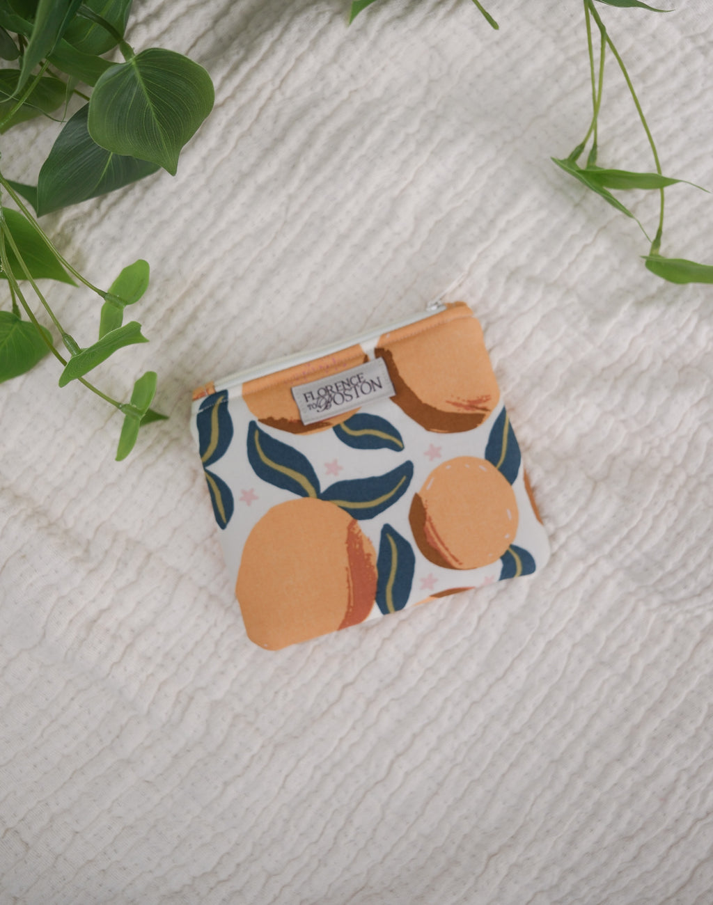 Easy Peasy Peach | Petite Square Zip Pouch