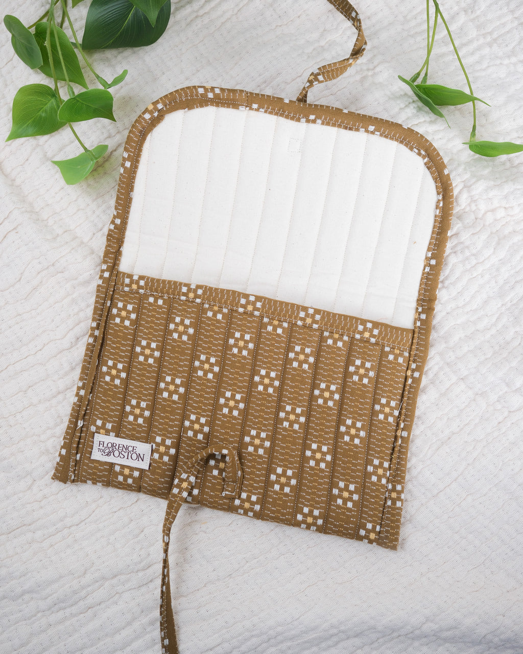 Karin Floral Olive | Lux Tie Pouch