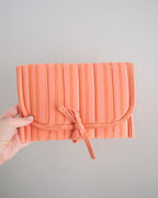 Stitch Stripe Peach | Lux Tie Pouch