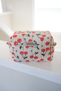 Cherry Cream | The Essential Quilted Boxy Makeup Bag