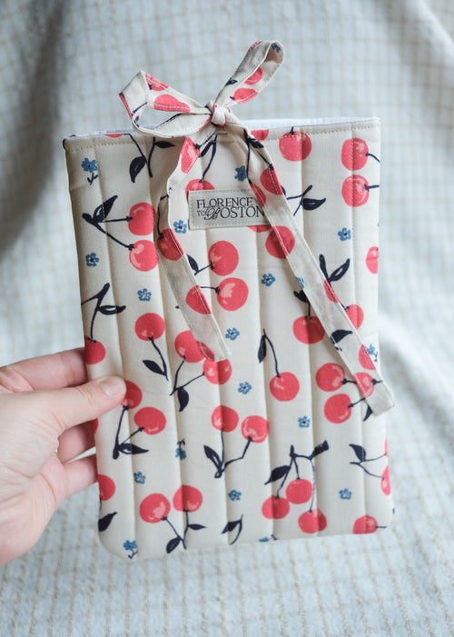 Cherry Cream | E-Reader Quilted Bow Sleeve