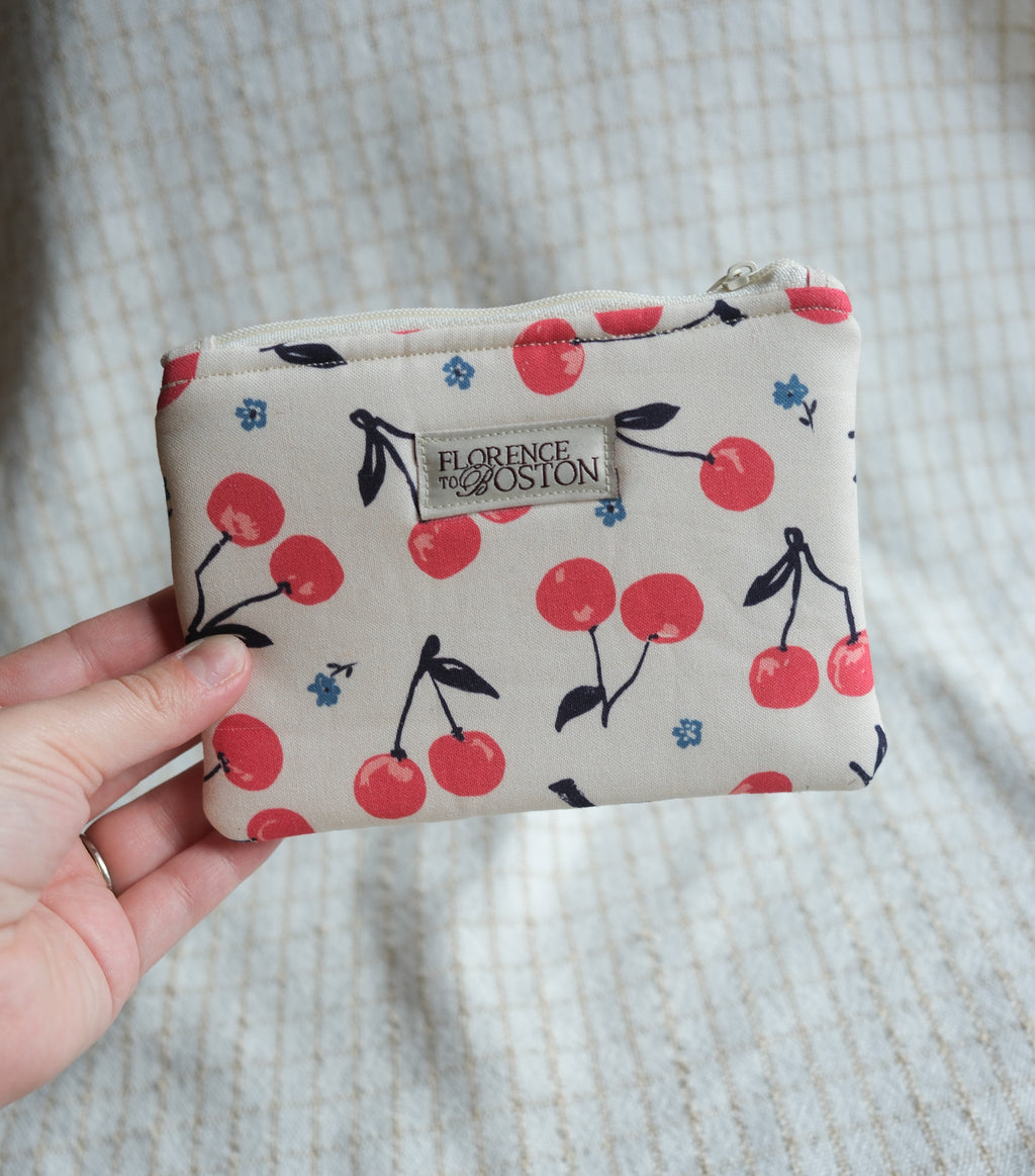 Cherry Cream | Petite Zip Pouch