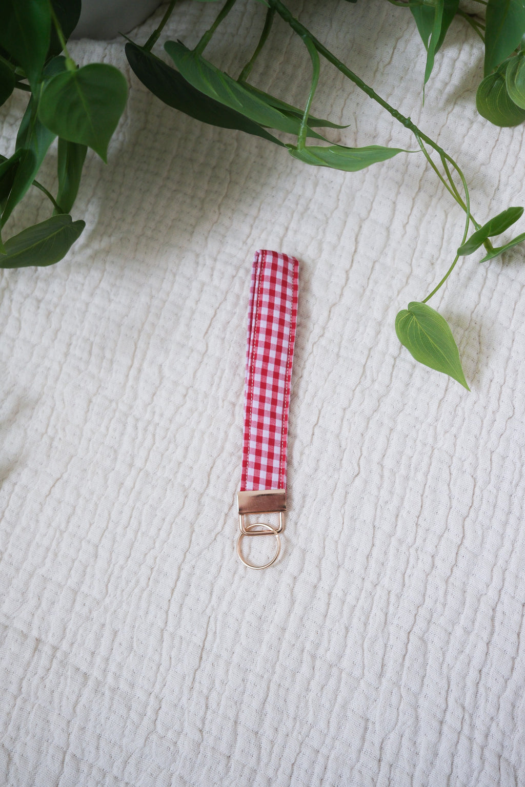 Red Gingham | Wristlet Keychain
