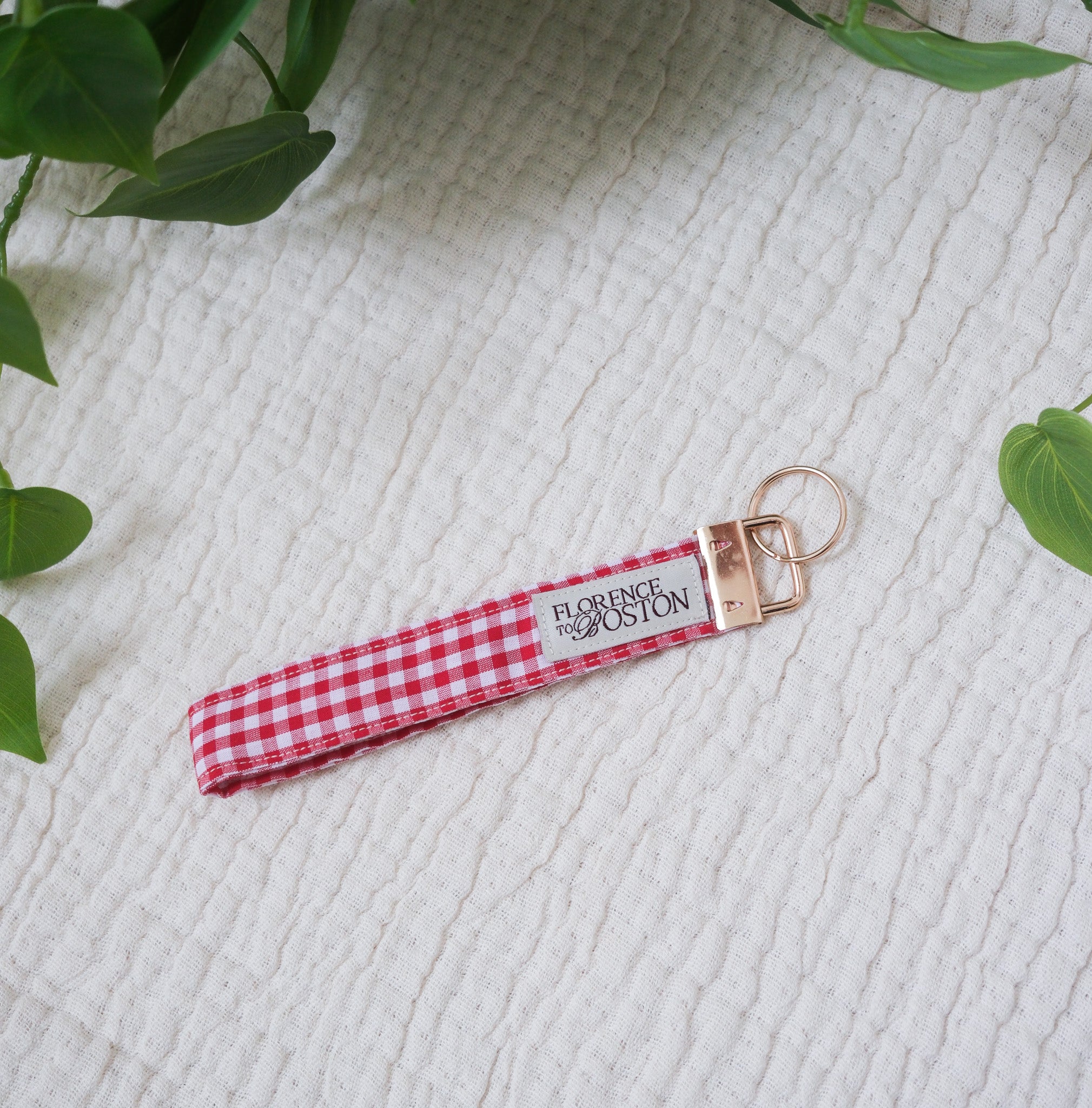 Red Gingham | Wristlet Keychain