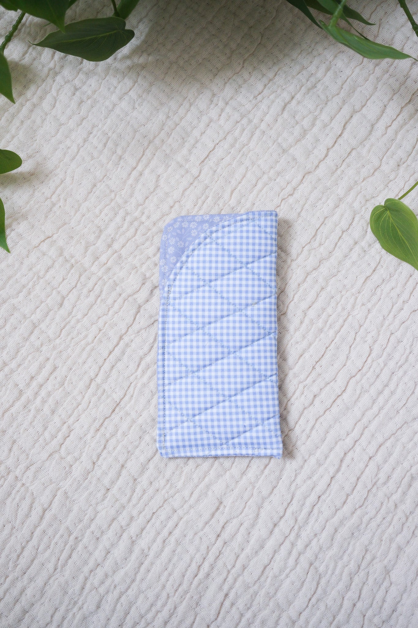 Blue Gingham | Quilted Glasses Pouch