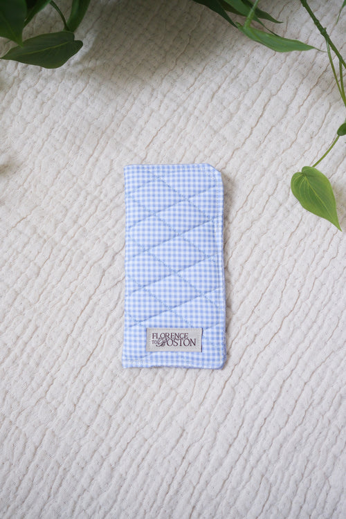 Blue Gingham | Quilted Glasses Pouch