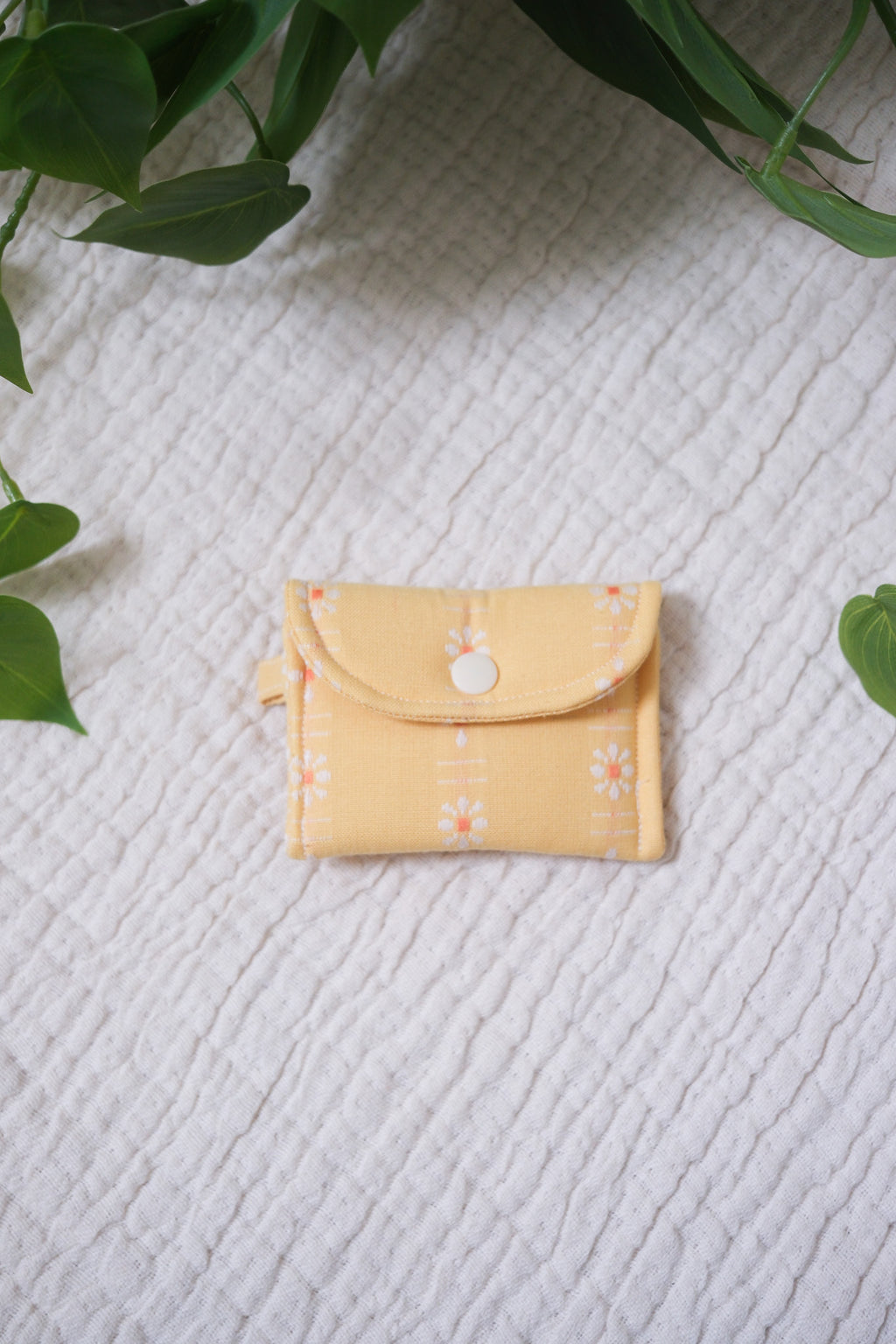 Daisy Woven Buttercup | Pocket Snap Pouch | Airpod Pouch