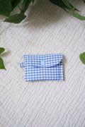 Blue Gingham | Pocket Snap Pouch | Airpod Pouch