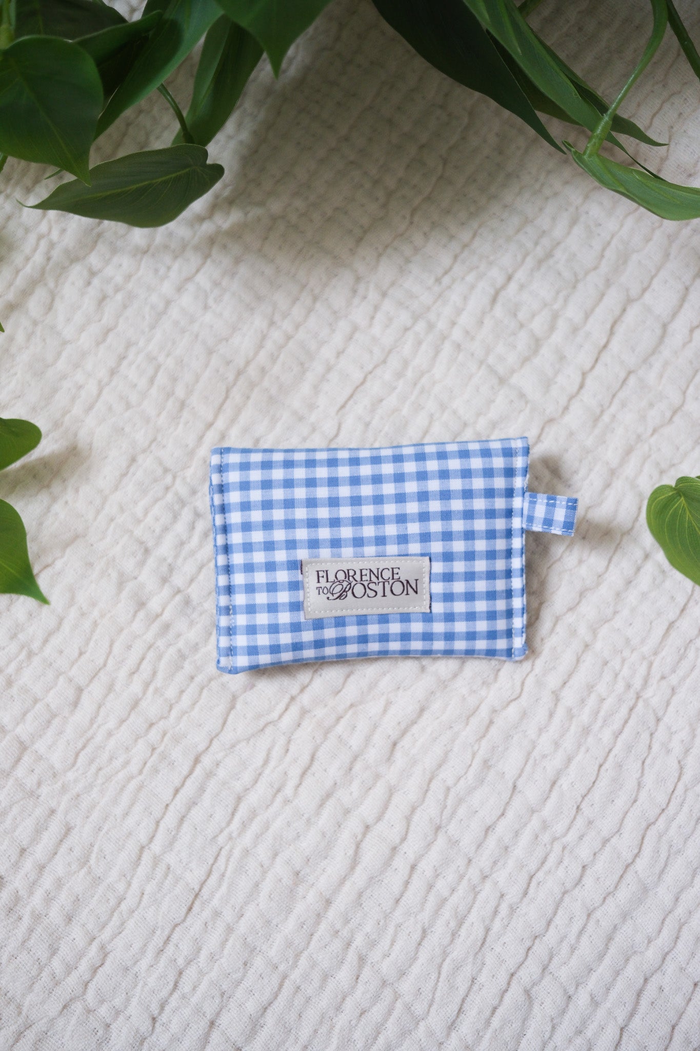 Blue Gingham | Pocket Snap Pouch | Airpod Pouch