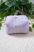 Watercolor Celeste | The Essential Quilted Boxy Makeup Bag