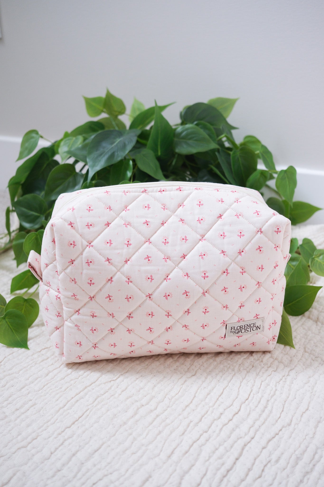 Berry and Sage Blooms | The Everything Quilted Boxy Makeup Bag