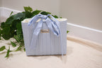 Blue Gingham | Large Book Bow Pouch
