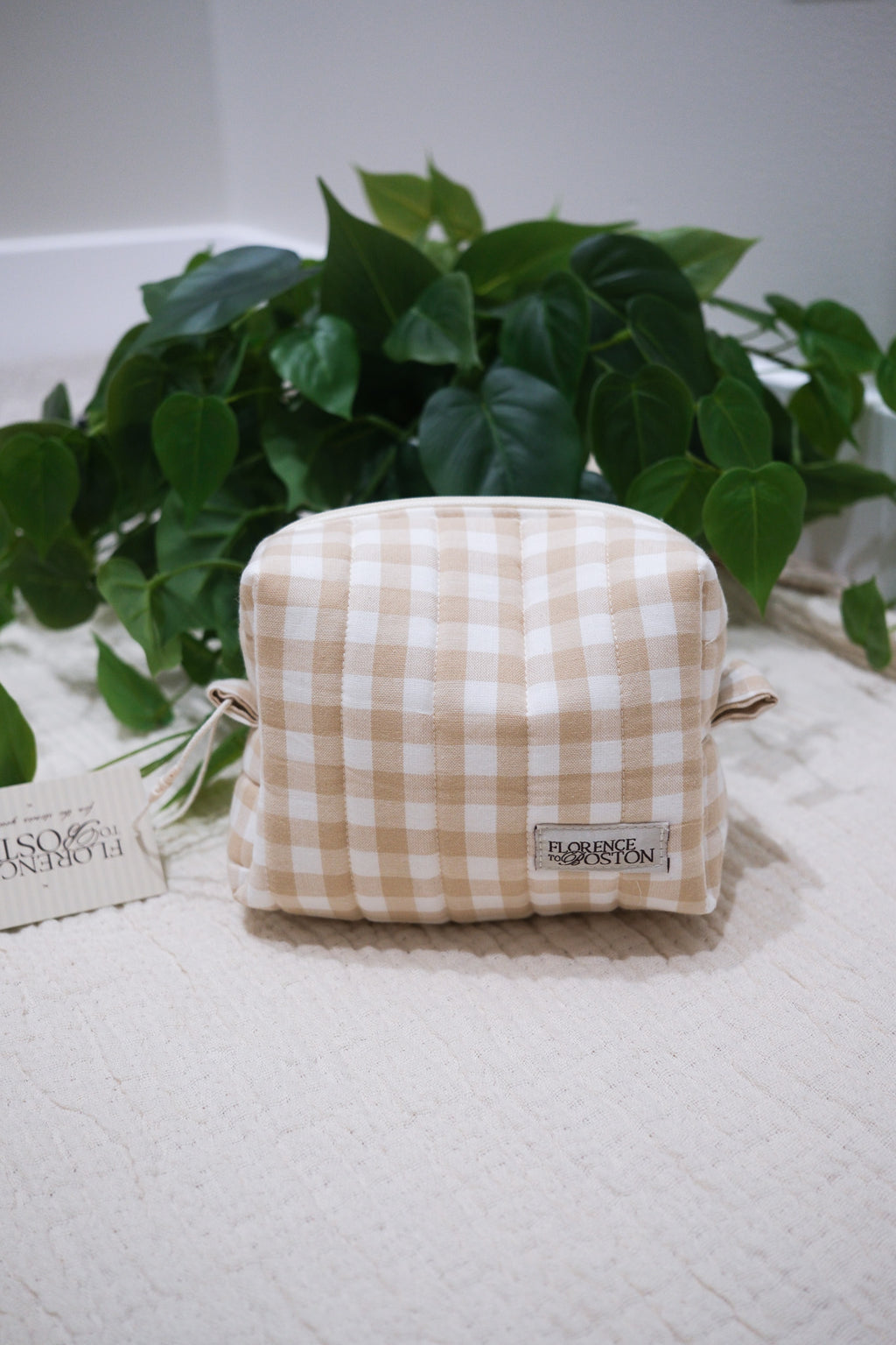 Shortbread Gingham | The Essential Quilted Boxy Makeup Bag