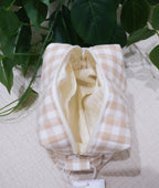 Shortbread Gingham | The Essential Quilted Boxy Makeup Bag
