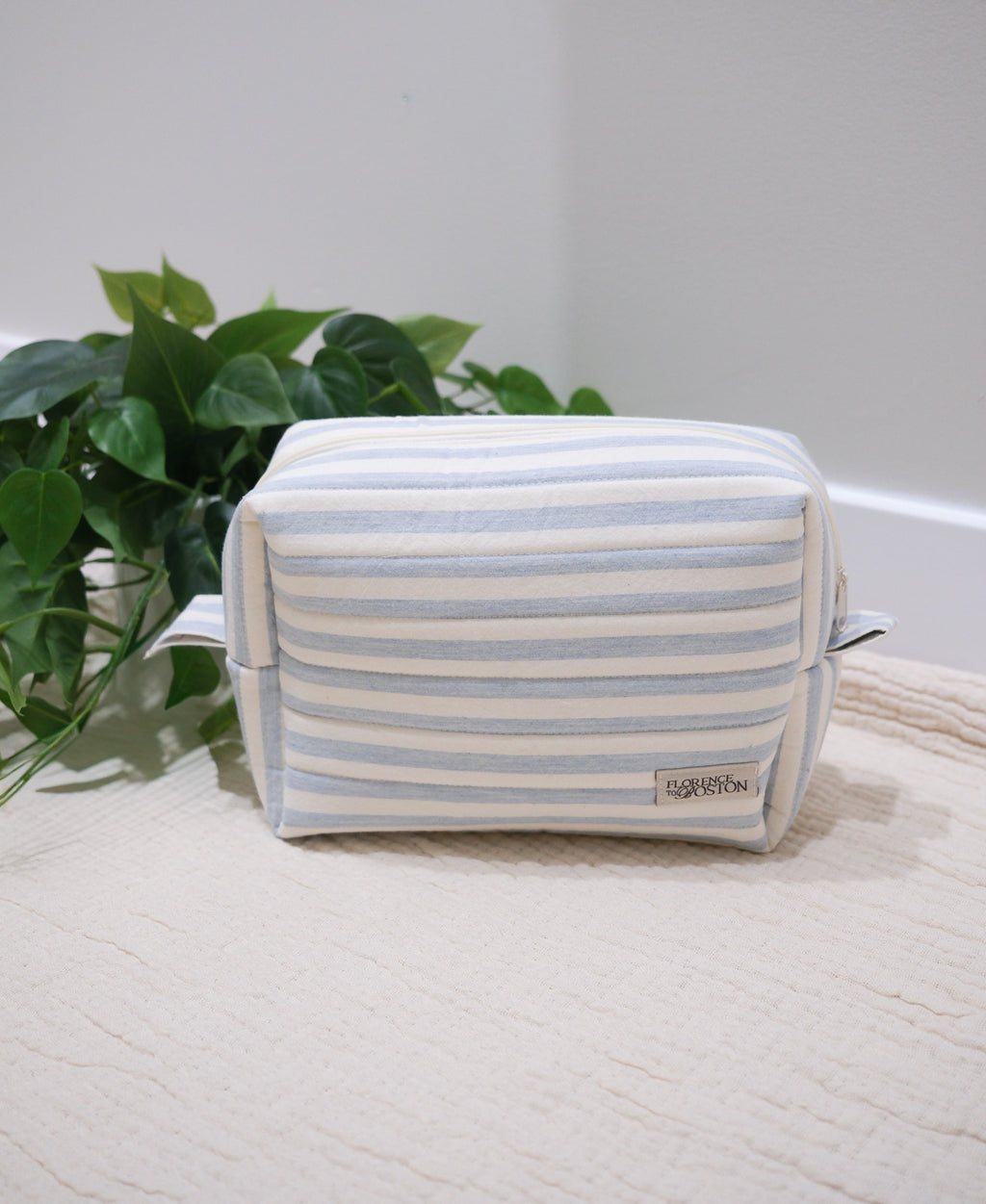 Blue Stripes | The Everything Quilted Boxy Makeup Bag