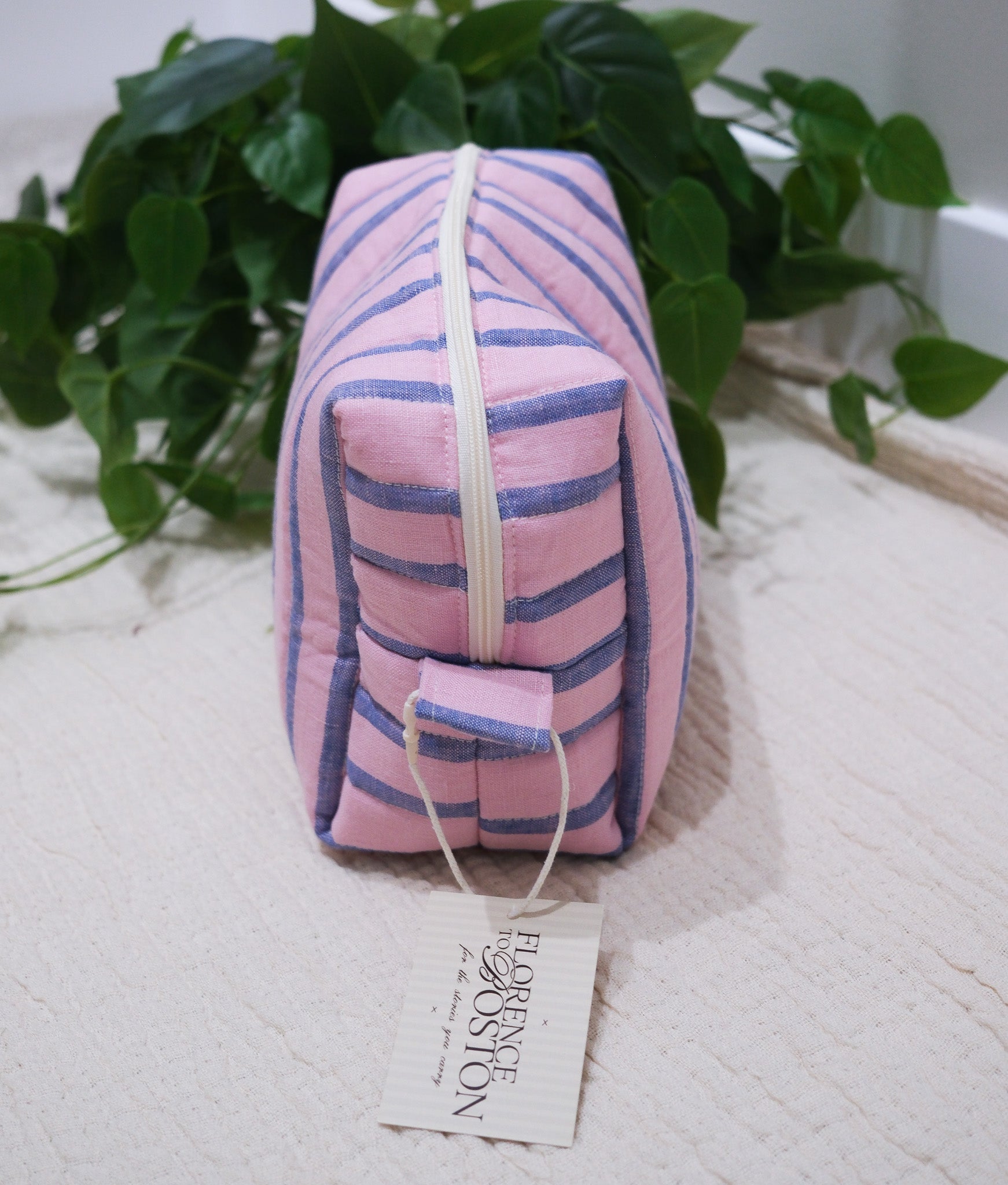 Sugarplum Stripe | The Everything Quilted Boxy Makeup Bag
