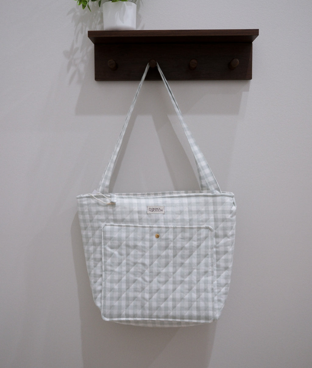 Mist Gingham | Florence Tote