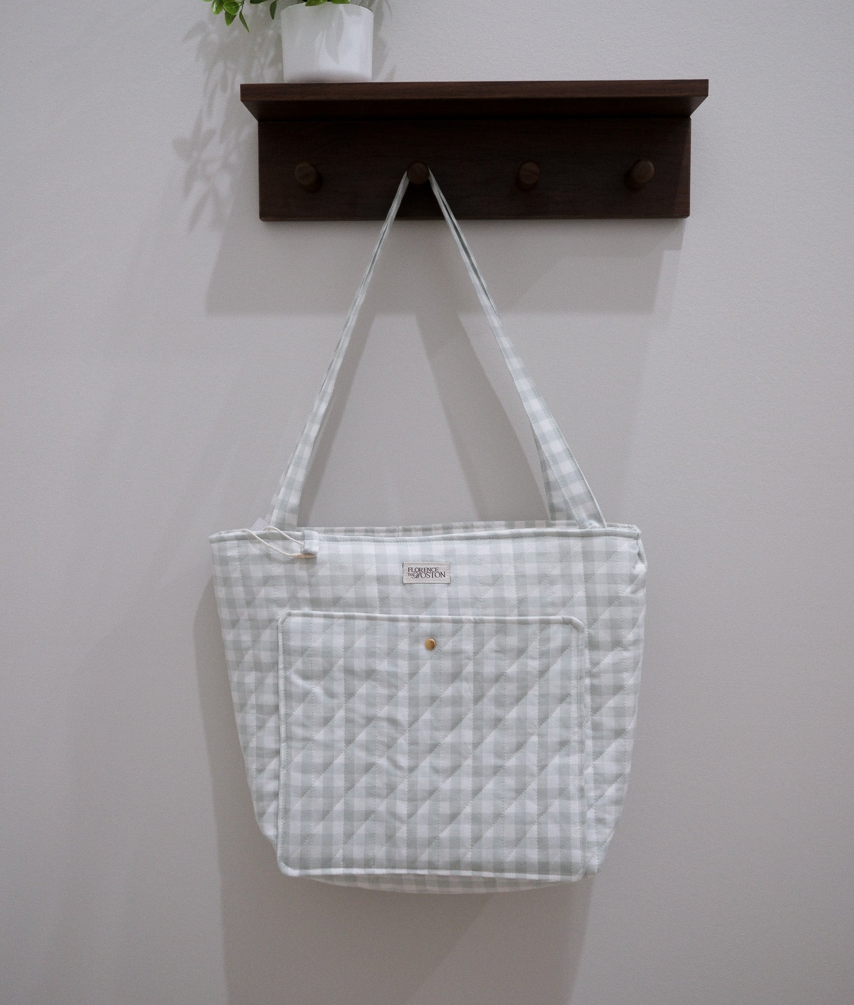 Mist Gingham | Florence Tote