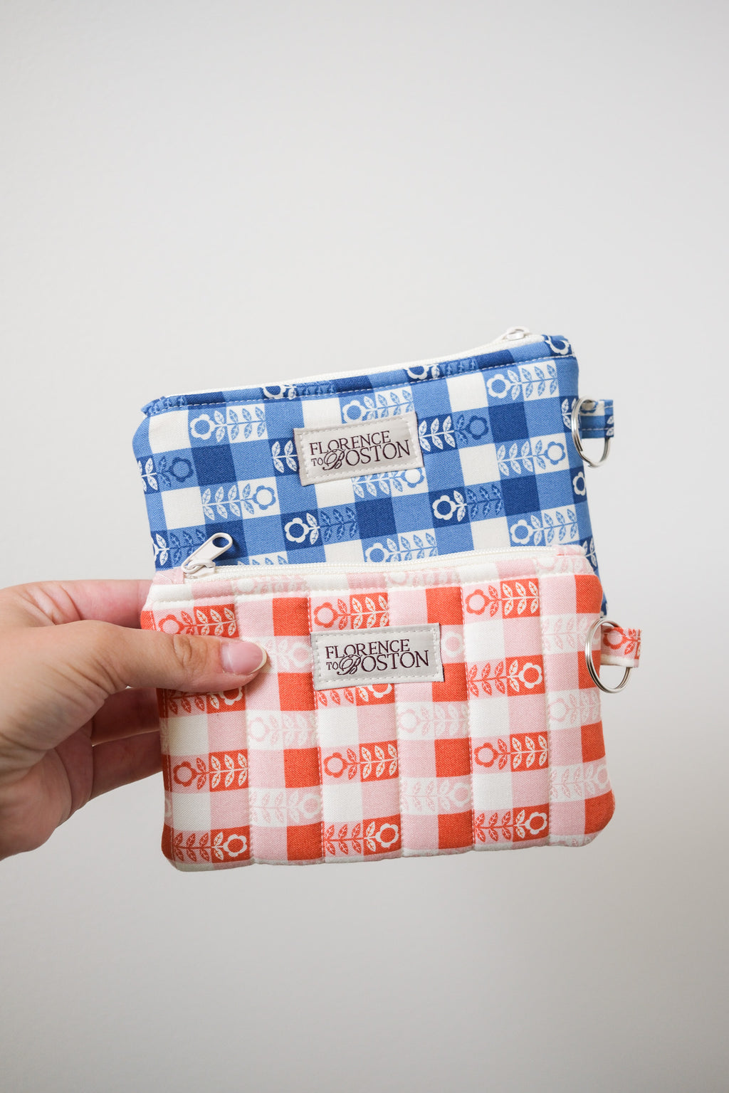 Petal Flower Checks | Petite Zip Pouch