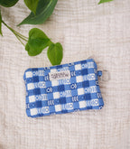 Cobalt Flower Plaid | Petite Zip Pouch