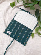 Daisy Woven Dark Fern | Lux Tie Pouch