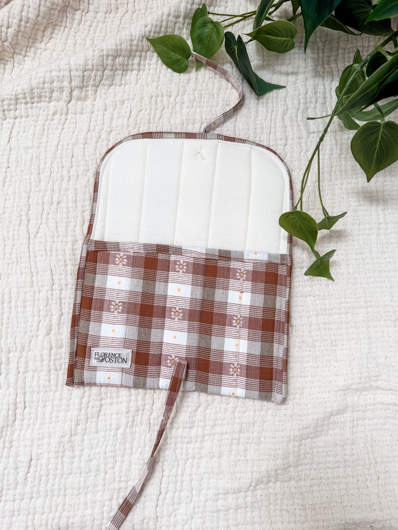 Daisy Plaid Rose Gold | Lux Tie Pouch