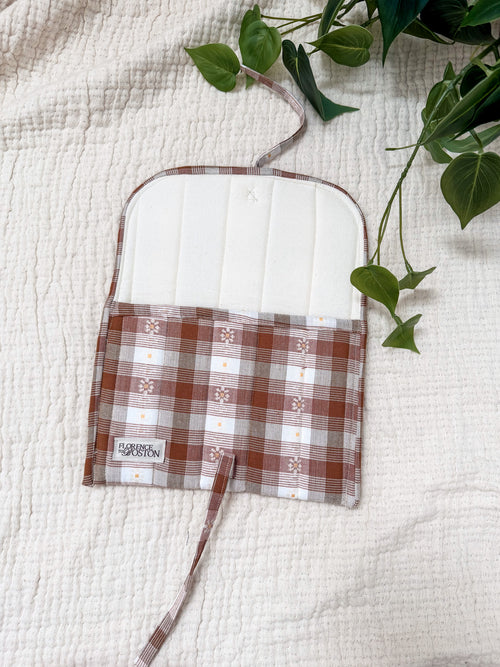 Daisy Plaid Rose Gold | Lux Tie Pouch