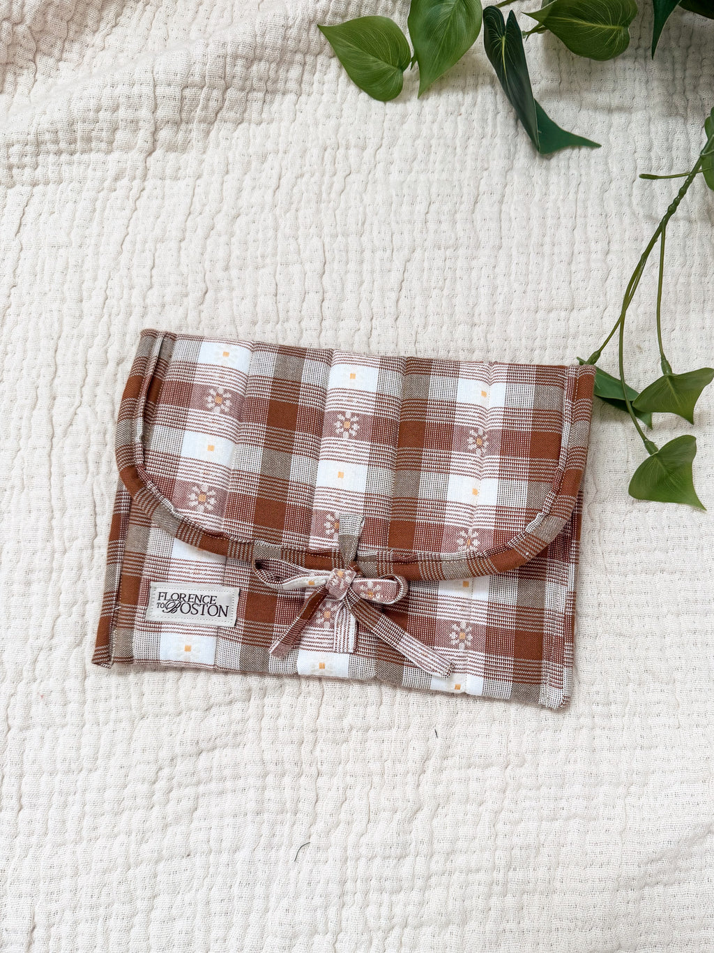 Daisy Plaid Rose Gold | Lux Tie Pouch