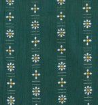 Daisy Woven Dark Fern | Lux Tie Pouch