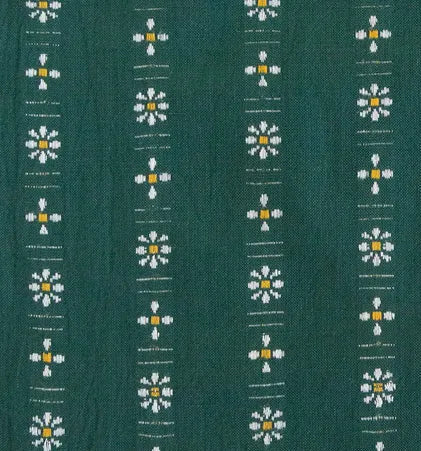 Daisy Woven Dark Fern | Lux Tie Pouch