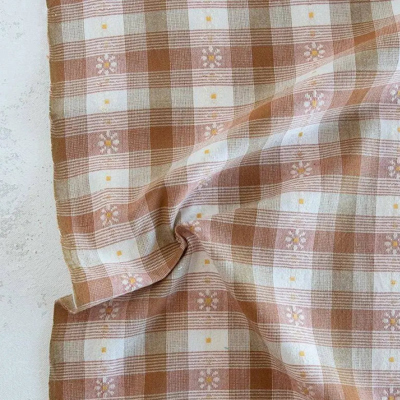 Daisy Plaid Rose Gold | Lux Tie Pouch