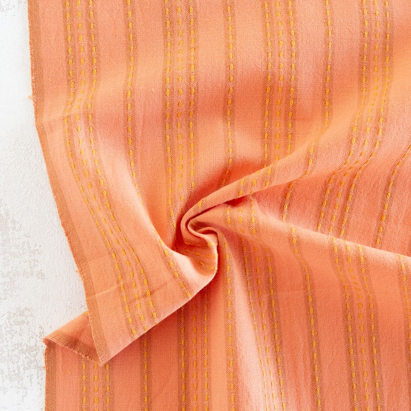 Stitch Stripe Peach | Lux Tie Pouch